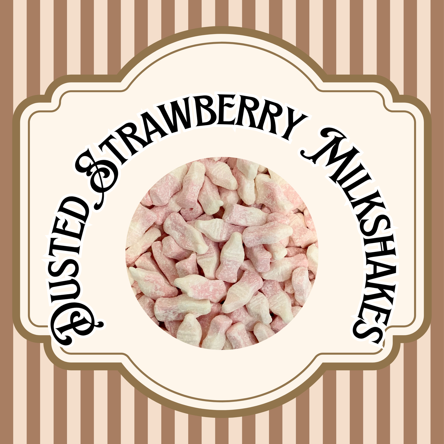 Dusted Strawberry Milkshake Bottles
