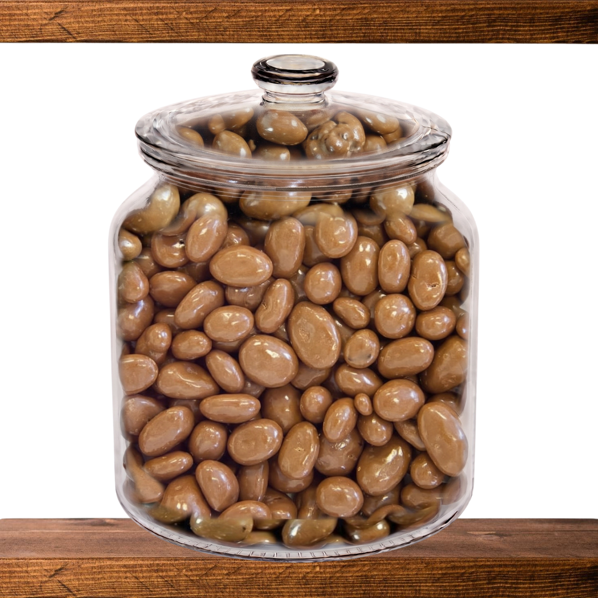 Fruit and Nut in a glass sweet jar on the shelf at Mr Swainstons