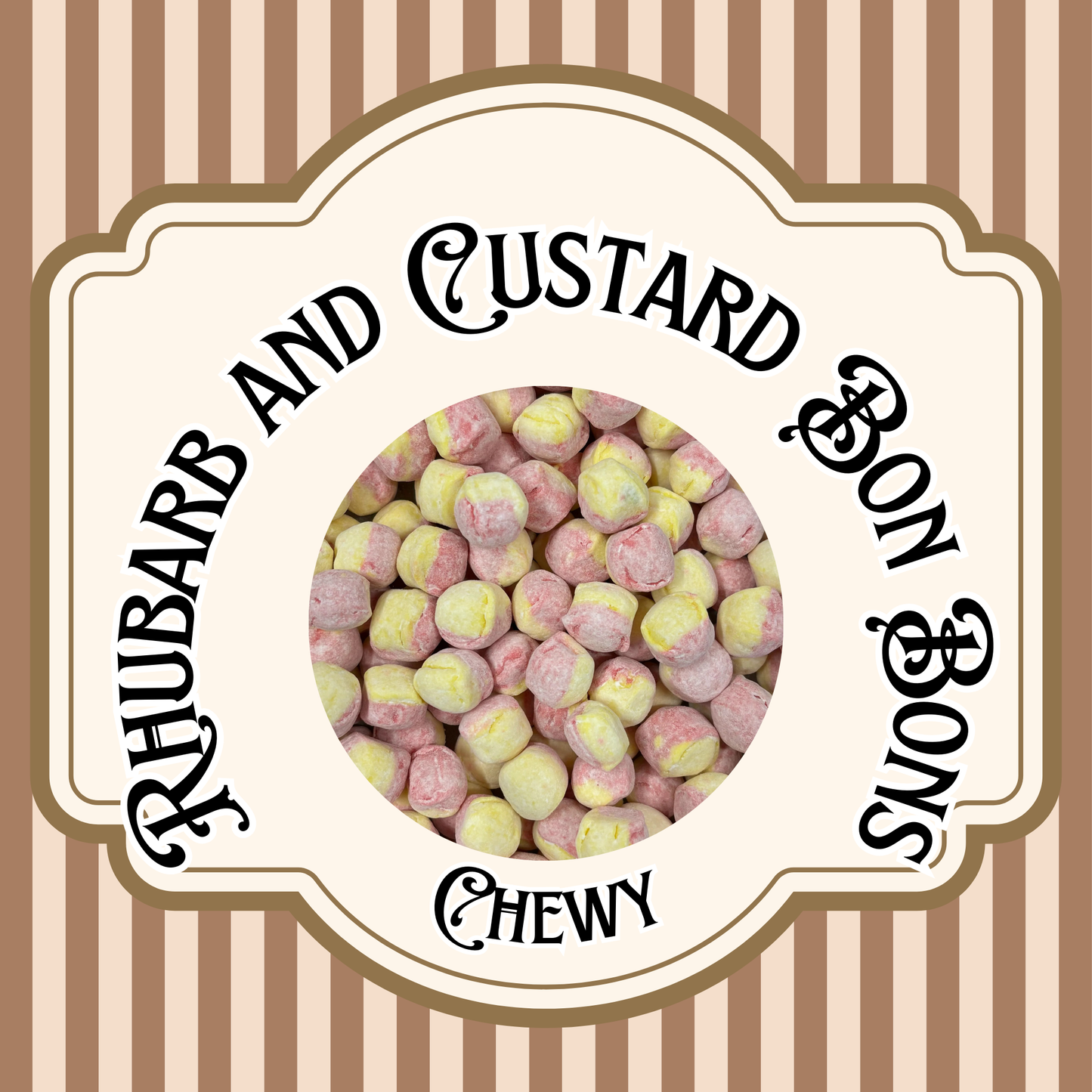 Rhubarb and Custard Bon Bons (Chewy)