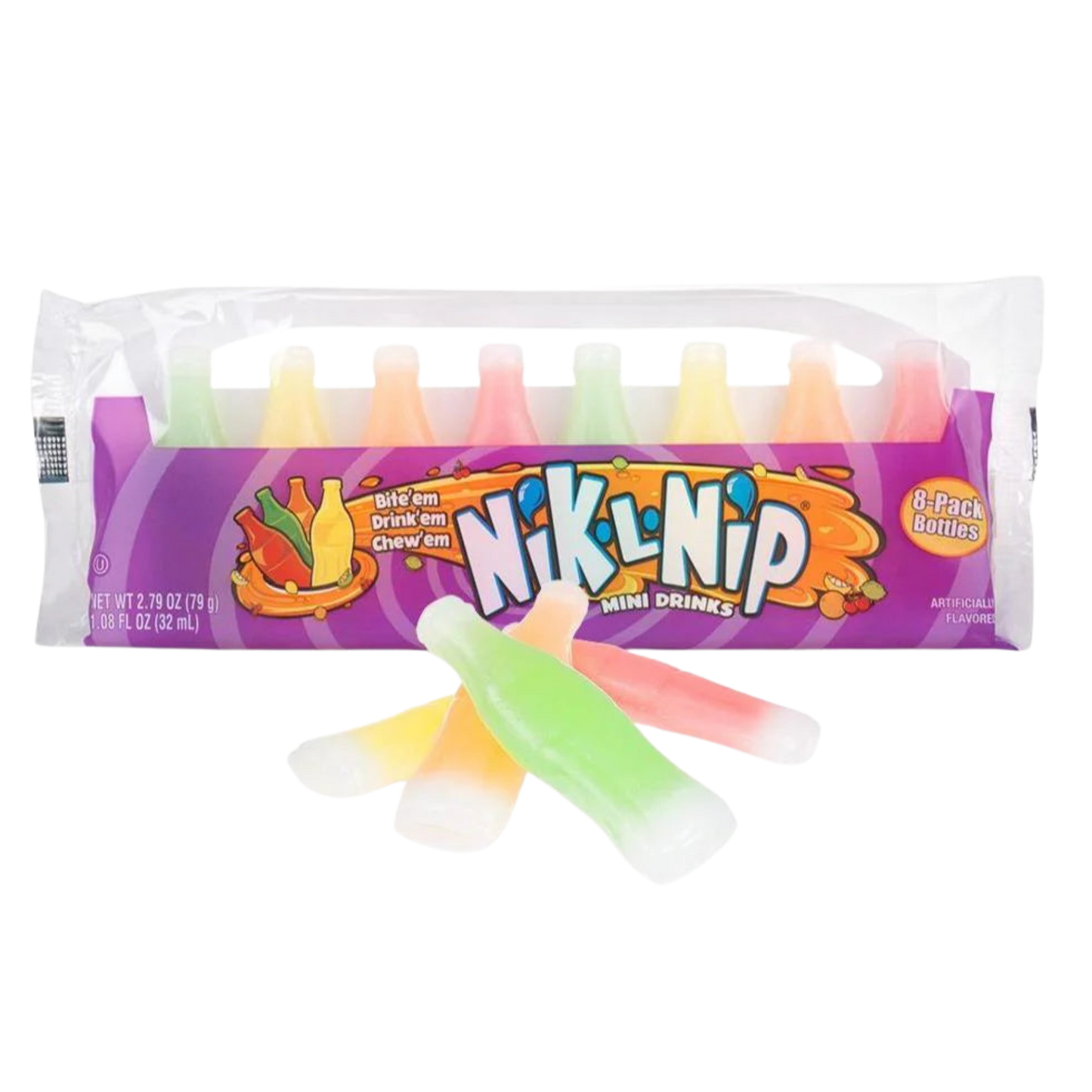 Nik-LNip Wax Candy Bottles (8 Pack)