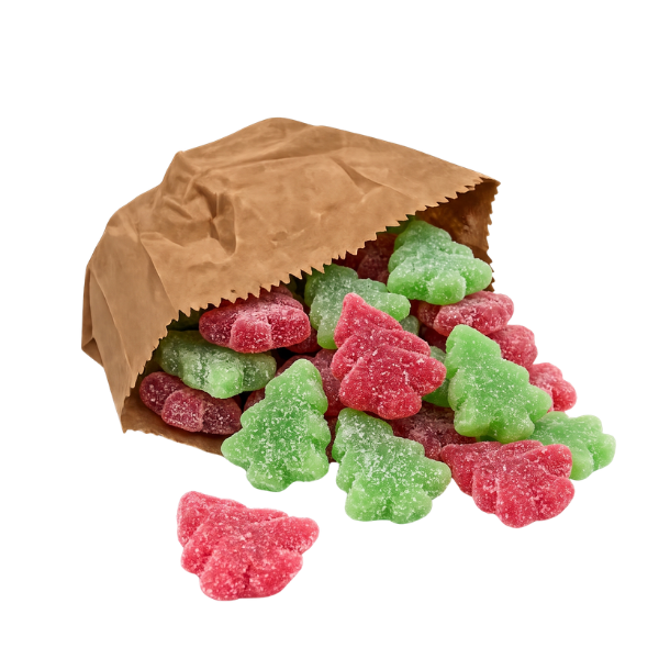 Christmas Trees strawberry and apple flavour jelly sweets