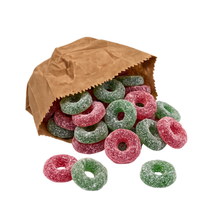 Vegan fizzy Christmas Wreaths sweets