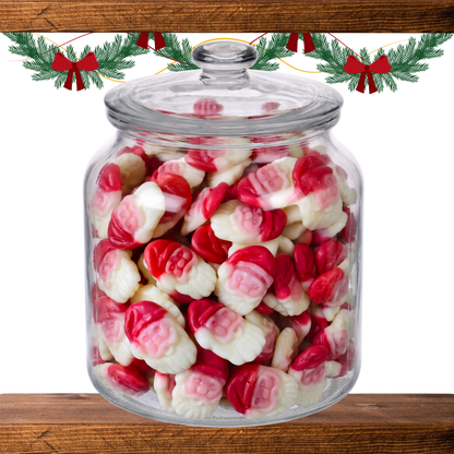 Jar of Santa Heads Christmas pick and mix sweets