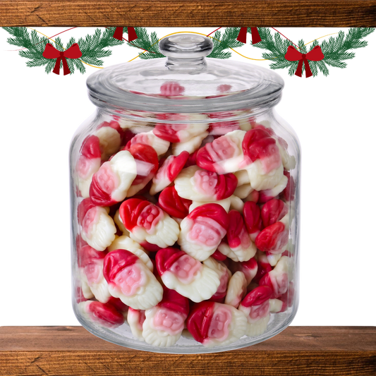 Jar of Santa Heads Christmas pick and mix sweets