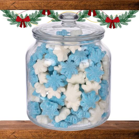 Jar of Snowflakes Christmas pick and mix sweets