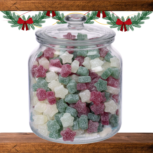 Jar of Christmas Stars vegan pick and mix sweets