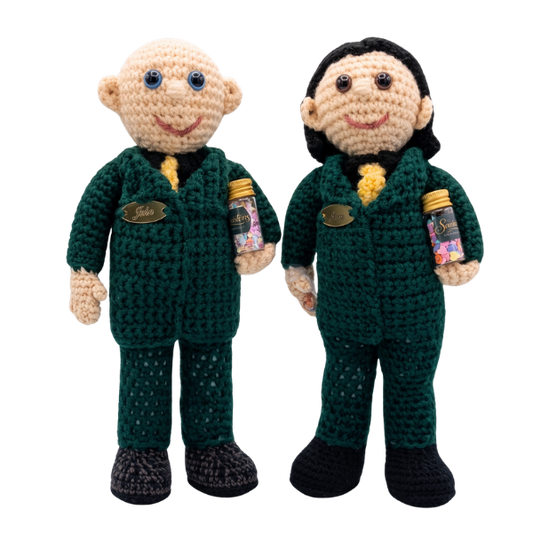 Knitted John and Sean Dolls