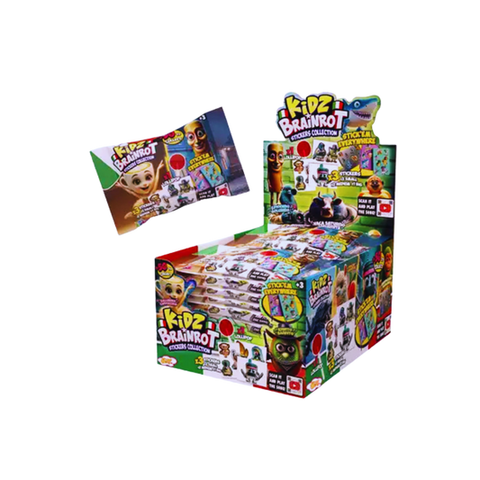 Kids Brainrot Sticker Collection and Lollipop