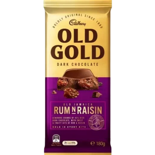 Cadbury Old Gold Old Jamaica rum and raisin chocolate bar